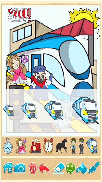 Image 0 for Train game: coloring book…