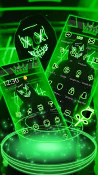 Image 0 for Green Neon Led Mask Anony…