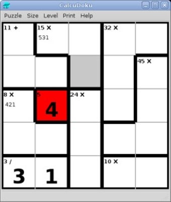 Image 0 for CalcuDoku for Debian/Ubun…