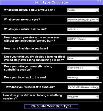 Image 0 for Skin Type Calculator
