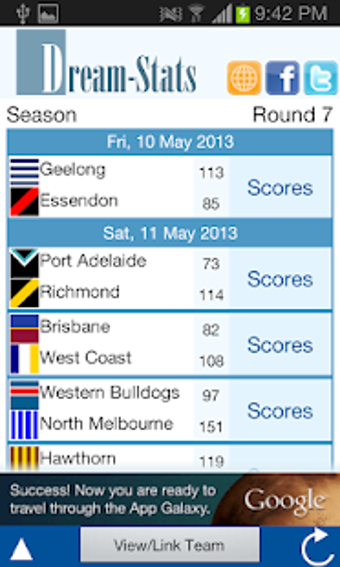 Image 1 for Dream-Stats AFL Scores Fr…