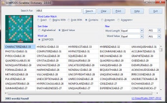 Imagen 0 para SOWPODS (Scrabble) Dictio…