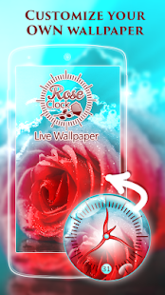 Image 1 for Rose Clock Live Wallpaper