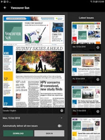 Imagen 2 para Vancouver Sun ePaper