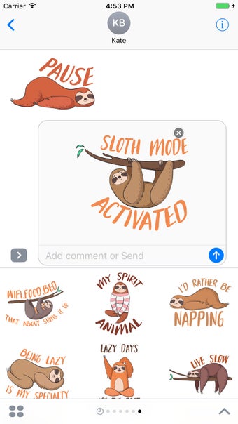 Image 1 for Sloth Emoji and Stickers