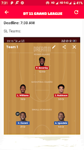 Image 1 for DT 11  Grand League  Team…