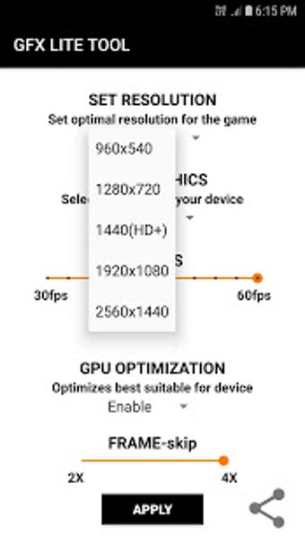 Imagen 1 para GFX Tool for PUBG LITE (E…