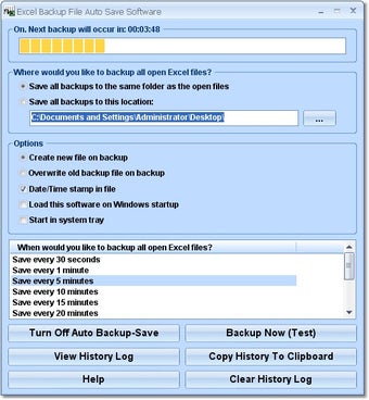Image 0 for Excel Backup File Auto Sa…
