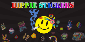 Imagen 1 para Hippie Sticker- Emoji Key…
