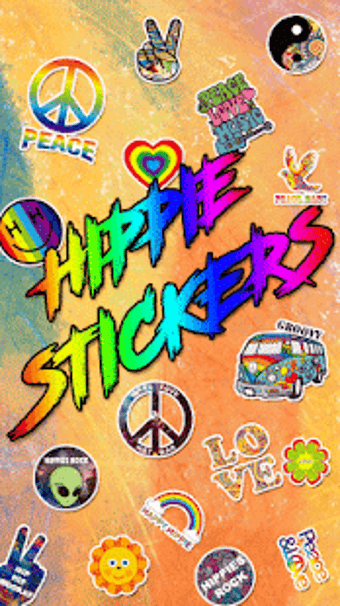 Imagen 3 para Hippie Sticker- Emoji Key…