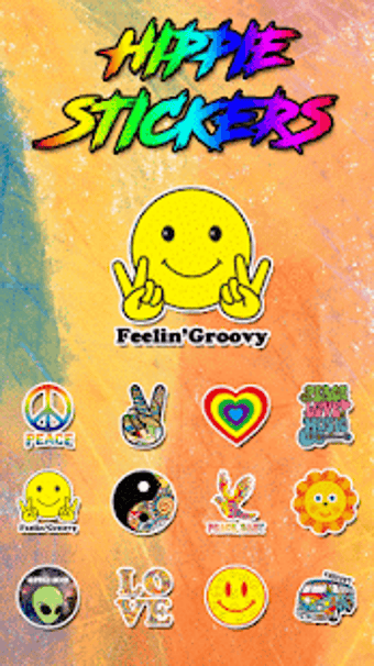 Imagen 2 para Hippie Sticker- Emoji Key…