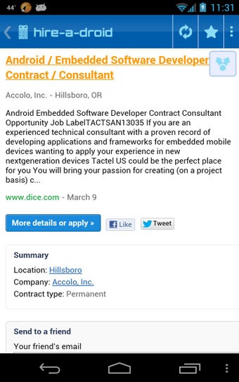 Image 0 for Job Search HireADroid cla…