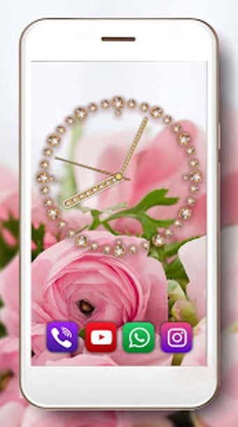 Image 1 for Roses Valentine Clock Liv…