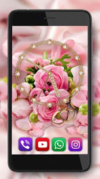 Image 3 for Roses Valentine Clock Liv…