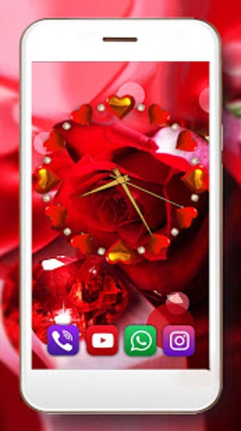 Image 0 for Roses Valentine Clock Liv…