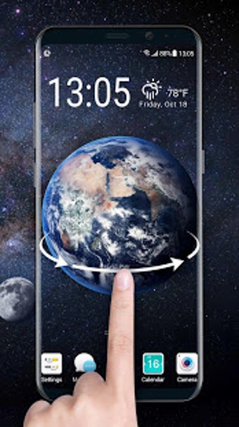 Imagen 1 para Earth & Moon Live Wallpap…
