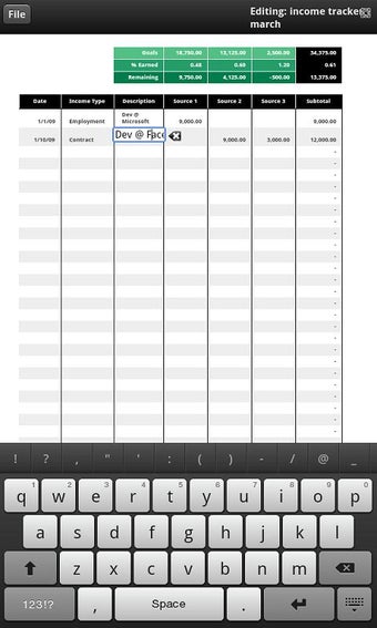 Imagen 1 para Income Tracker