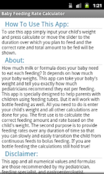 Image 1 for Baby Feeding Pump Calcula…