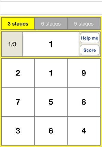 Image 0 for 81 numbers ascend memory