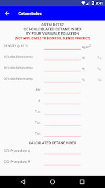 Image 1 for Cetane Index Calculator