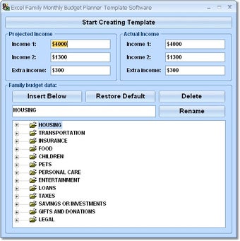 Image 0 for Excel Family Monthly Budg…