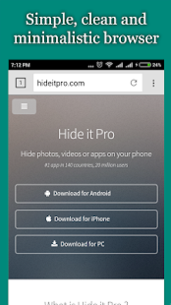 Imagen 1 para vBrowser for Hide it Pro