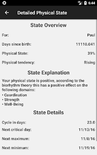 Imagen 1 para Biorhythm Calculator