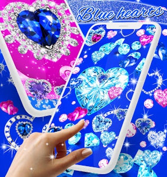 Image 1 for Blue hearts crystal diamo…