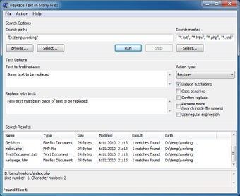 Imagen 0 para Replace Text in Many File…