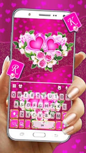 Image 2 for Pink Rose Flower Keyboard…