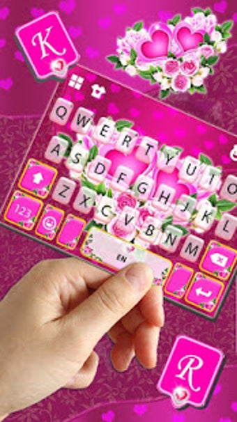 Image 1 for Pink Rose Flower Keyboard…