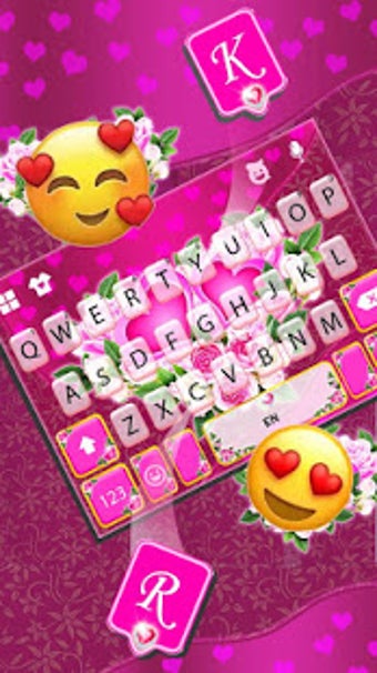 Image 0 for Pink Rose Flower Keyboard…