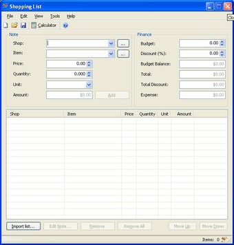 Image 0 for Shopping List