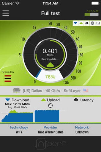 Image 0 for nPerf speed test: network…