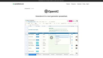 Image 0 for OpenAI in Spreadsheet