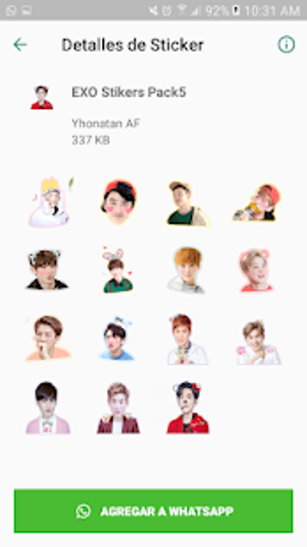 Imagen 1 para EXO Stickers KPop para Wh…