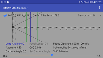 Imagen 1 para Tilt Shift Lens Calculato…
