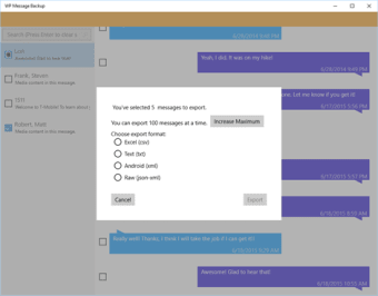 Image 2 for WP Message Backup for Win…