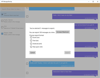 Imagen 2 para WP Message Backup for Win…