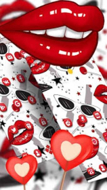 Image 0 for Red Lips Glass Cool Theme