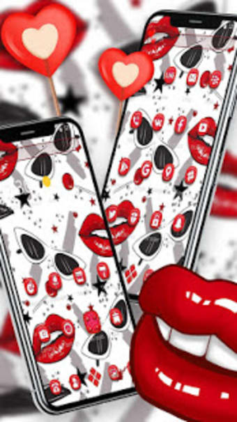 Image 1 for Red Lips Glass Cool Theme
