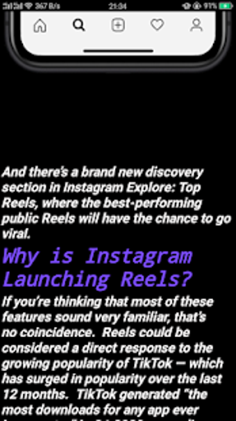 Image 1 for Guide pour instagram Reel…