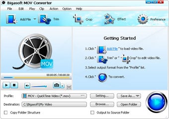 Image 0 for Bigasoft MOV Converter