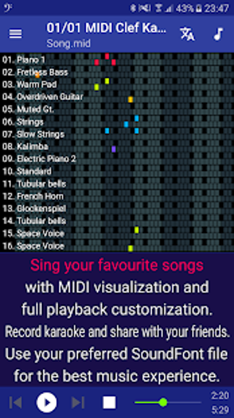 Image 0 for MIDI Clef Karaoke Player