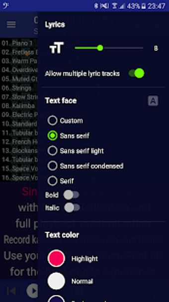 Image 2 for MIDI Clef Karaoke Player