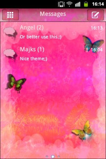 Imagen 1 para GO SMS Theme Pink butterf…