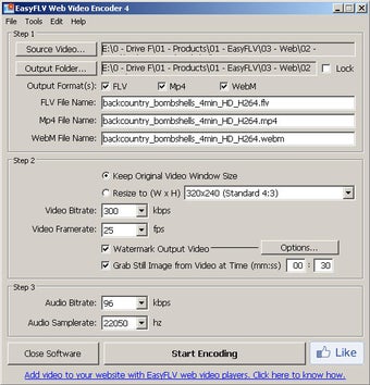Image 0 for EasyFLV Web Video Encoder