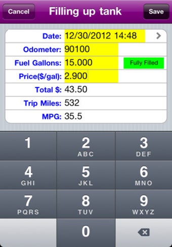 Image 1 for Simple MPG Tracker