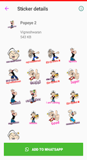 Image 1 for Popeye Cartoon Stickers W…