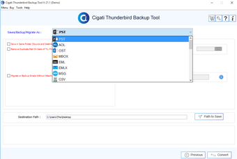 Image 0 for Cigati Thunderbird Backup…